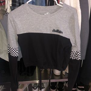 Hollister checkered sleeve crop top